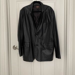 DANIER MENS BLACK LEATHER JACKET. SIZE XL